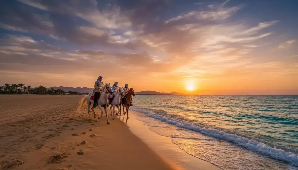 Horse riding Hurghada beach and desert camel riding