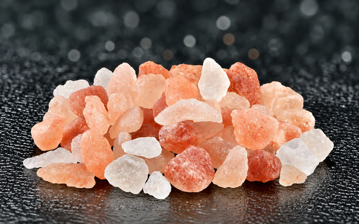 Representative image: coarse pink salt crystals